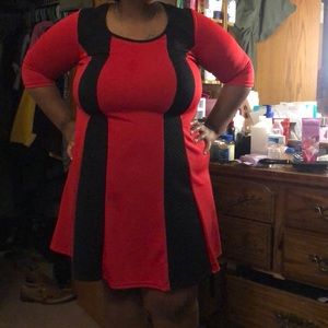 Red and black dress